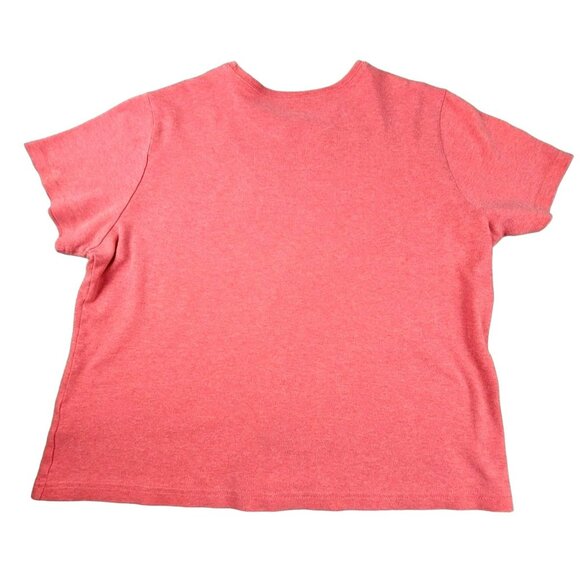 L.L. Bean Womens Top Peach 100% Cotton Tee size Large JH1245 - Picture 3 of 3